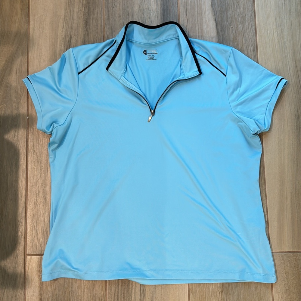 Izod Cool FX X-Treme Function ladies golf shirt, pale blue, XL